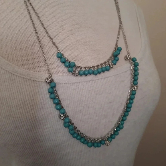 Banana Republic Multiple Strand layer Silver tone Necklace - Picture 1 of 8